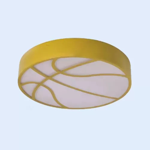 Acrylic Flat Basketball Flush Ceiling Light Cartoon Ceiling Lamp for Baby Bedroom Hallway Clearhalo 'Ceiling Lights' 'Close To Ceiling Lights' 'Close to ceiling' 'Flush mount' Lighting' 17876