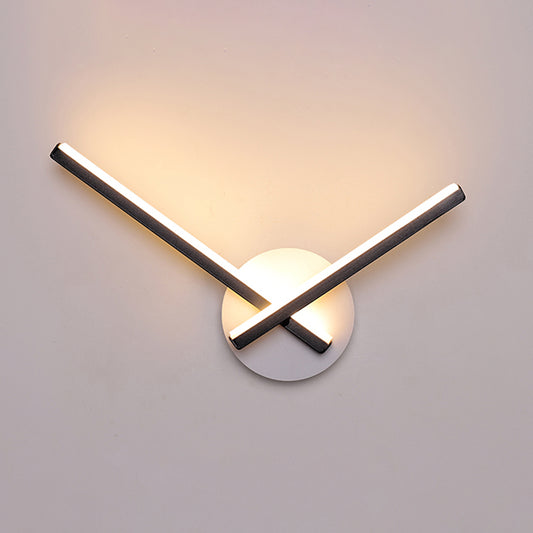 Acrylic Cross Wall Lighting Ideas Minimalism Black/White LED Sconce Lamp in Warm/White Light for Bedside Clearhalo 'Cast Iron' 'Glass' 'Industrial' 'Modern wall lights' 'Modern' 'Tiffany' 'Traditional wall lights' 'Wall Lamps & Sconces' 'Wall Lights' Lighting' 1788480