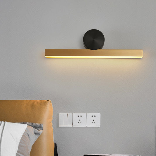 Minimal LED Sconce Light Fixture Acrylic Brass Vertical/Horizontal Square Tube Wall Lighting Ideas Brass Horizontal Clearhalo 'Cast Iron' 'Glass' 'Industrial' 'Modern wall lights' 'Modern' 'Tiffany' 'Traditional wall lights' 'Wall Lamps & Sconces' 'Wall Lights' Lighting' 1789042