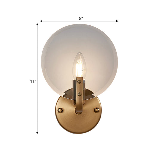 Retro Flake Smoke Glass Sconce Light Single-Blue Wall Lighting Fixture with Gold Right Angled Arm Clearhalo 'Cast Iron' 'Glass' 'Industrial' 'Modern wall lights' 'Modern' 'Tiffany' 'Traditional wall lights' 'Wall Lamps & Sconces' 'Wall Lights' Lighting' 1789136