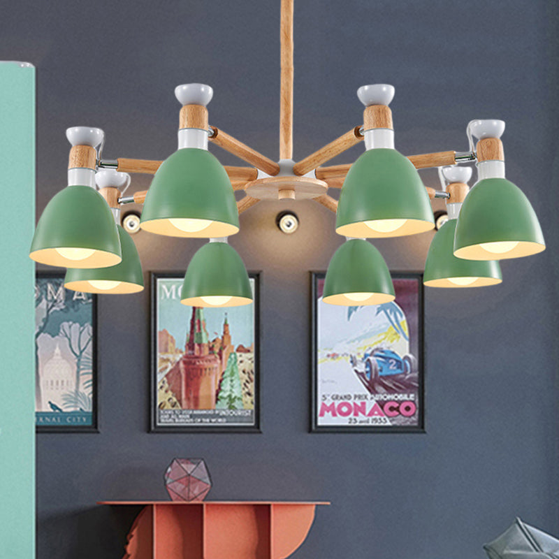 Macaroon Horn Shape Hanging Chandelier Metal Hanging Pendant for Living Room Green Clearhalo 'Ceiling Lights' 'Chandeliers' Lighting' options 1791033_98ae1e74-049a-4c3c-9a07-d70ac6ce6718