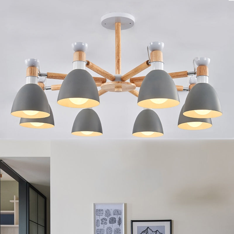 Macaroon Horn Shape Hanging Chandelier Metal Hanging Pendant for Living Room Grey Clearhalo 'Ceiling Lights' 'Chandeliers' Lighting' options 1791037_91a3b8d4-9aee-4e52-b6a5-9f62c7f4d82f