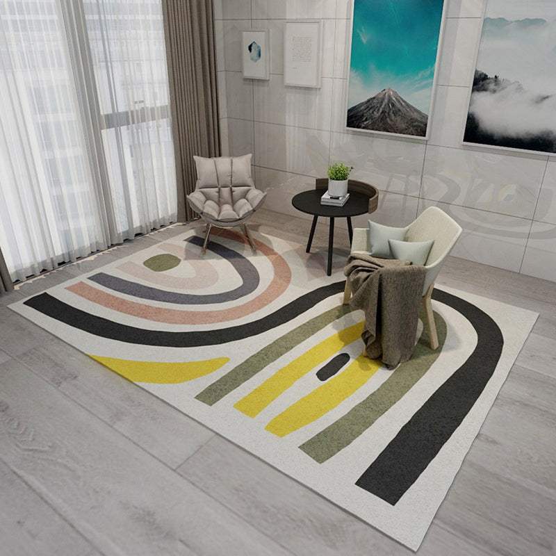 Multicolor Study Rug Modernist Colorblock Rug Polyester Washable Anti-Slip Backing Pet Friendly Carpet Yellow Clearhalo 'Area Rug' 'Modern' 'Rugs' Rug' 1792268