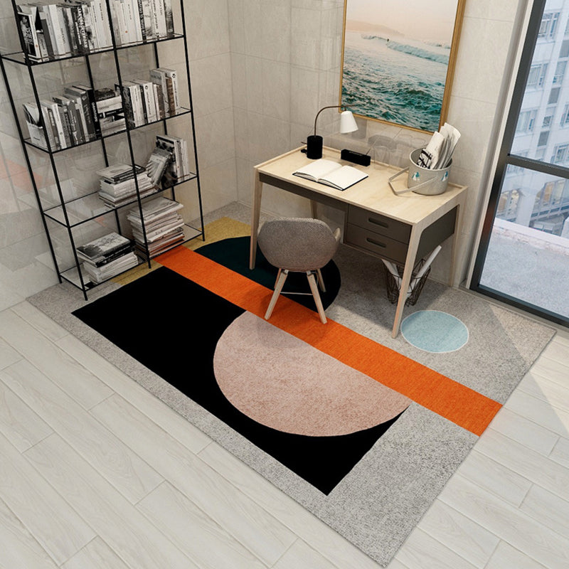 Multicolor Study Rug Modernist Colorblock Rug Polyester Washable Anti-Slip Backing Pet Friendly Carpet Yellow-Red Clearhalo 'Area Rug' 'Modern' 'Rugs' Rug' 1792269