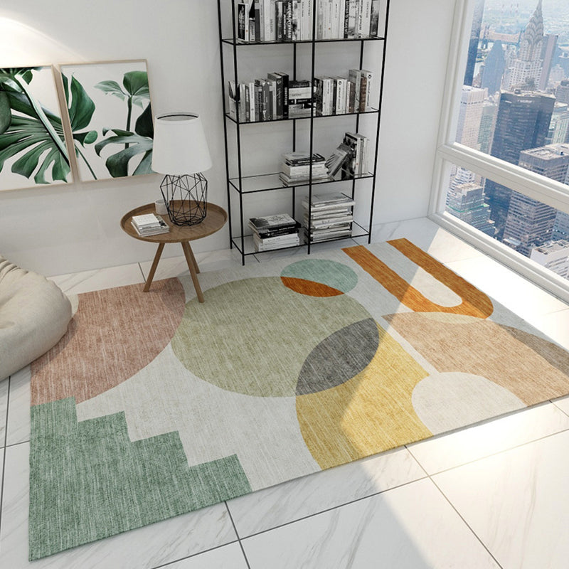 Multicolor Study Rug Modernist Colorblock Rug Polyester Washable Anti-Slip Backing Pet Friendly Carpet Light Green Clearhalo 'Area Rug' 'Modern' 'Rugs' Rug' 1792271