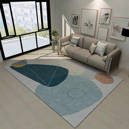 Contemporary Colorblock Rug Multicolor Polyester Rug Non-Slip Pet Friendly Washable Carpet for Living Room Blue Clearhalo 'Area Rug' 'Modern' 'Rugs' Rug' 1792272