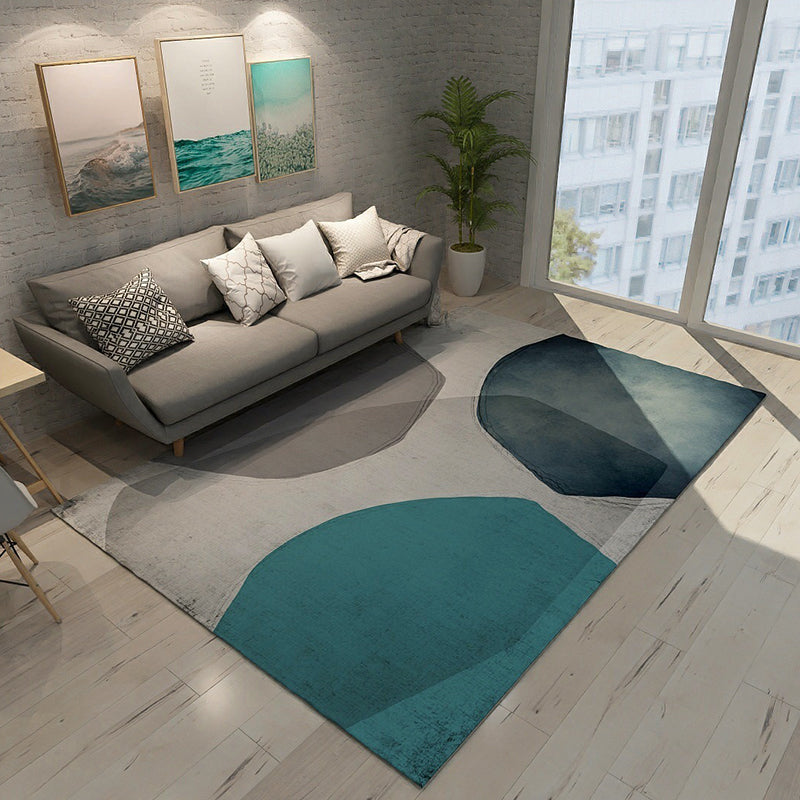 Simple Colorblock Rug Multicolor Modernist Rug Polyester Pet Friendly Washable Non-Slip Area Rug for Living Room Aqua Clearhalo 'Area Rug' 'Modern' 'Rugs' Rug' 1792288