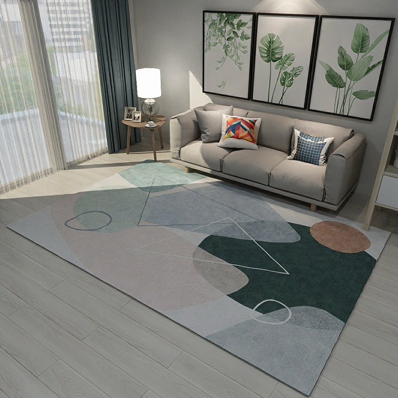 Simple Colorblock Rug Multicolor Modernist Rug Polyester Pet Friendly Washable Non-Slip Area Rug for Living Room Blackish Green Clearhalo 'Area Rug' 'Modern' 'Rugs' Rug' 1792291