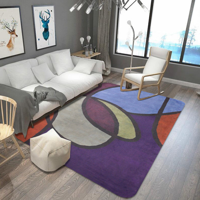 Multicolor Colorblock Rug Polyester Modern Rug Pet Friendly Washable Non-Slip Area Rug for Bedroom Purple Clearhalo 'Area Rug' 'Modern' 'Rugs' Rug' 1792334