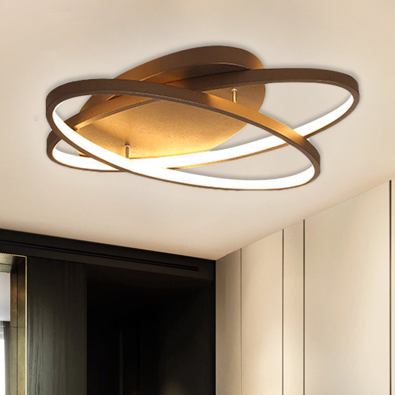 Oval Metallic Ceiling Lighting Modern Black and Gold LED Flush Mount Light for Living Room Clearhalo 'Ceiling Lights' 'Close To Ceiling Lights' 'Close to ceiling' 'Flush mount' Lighting' 1793665