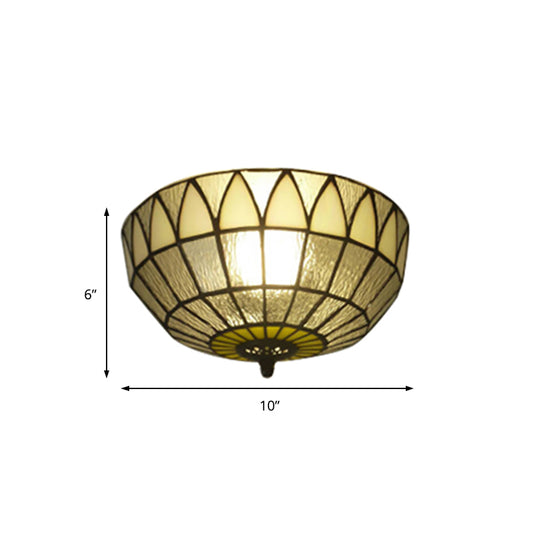 Tiffany Traditional Ceiling Mount Light Glass Clear Ceiling Lamp for Bedroom Lighting Clearhalo 'Ceiling Lights' 'Close To Ceiling Lights' 'Close to ceiling' 'Flush mount' Lighting' 179605