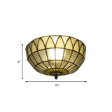 Tiffany Traditional Ceiling Mount Light Glass Clear Ceiling Lamp for Bedroom Lighting Clearhalo 'Ceiling Lights' 'Close To Ceiling Lights' 'Close to ceiling' 'Flush mount' Lighting' 179605