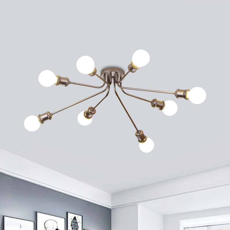 Elegant Style Semi Flush Ceiling Light Slim Linear Metallic Ceiling Lamp for Kid Bedroom Clearhalo 'Ceiling Lights' 'Close To Ceiling Lights' 'Close to ceiling' 'Semi-flushmount' Lighting' 1796094