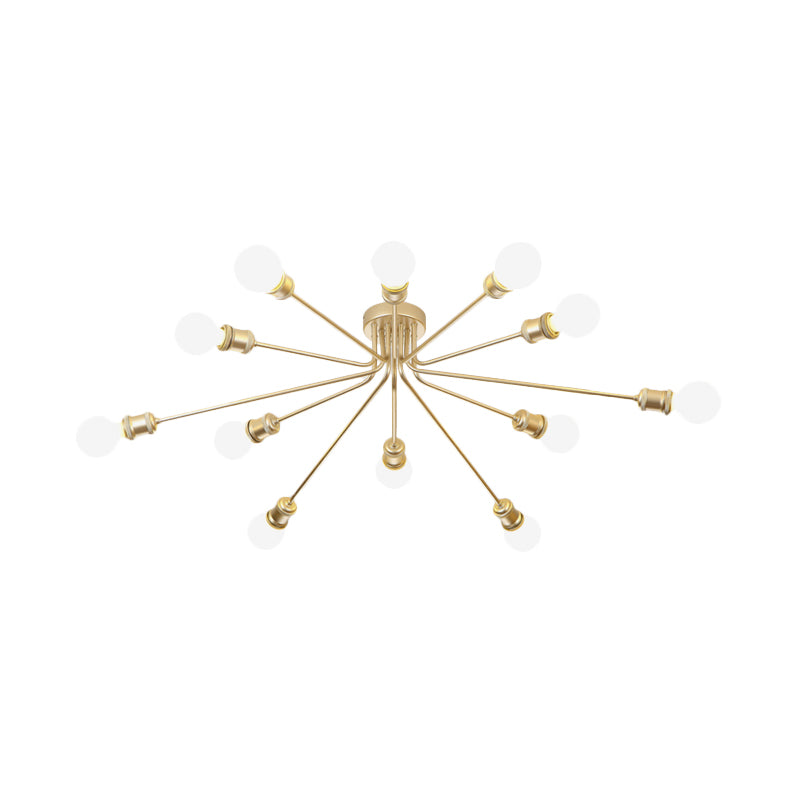 Firework Shaped Flush Ceiling Light Contemporary Metal Semi Flush Mount Light for Restaurant Clearhalo 'Ceiling Lights' 'Close To Ceiling Lights' 'Close to ceiling' 'Semi-flushmount' Lighting' 1796104