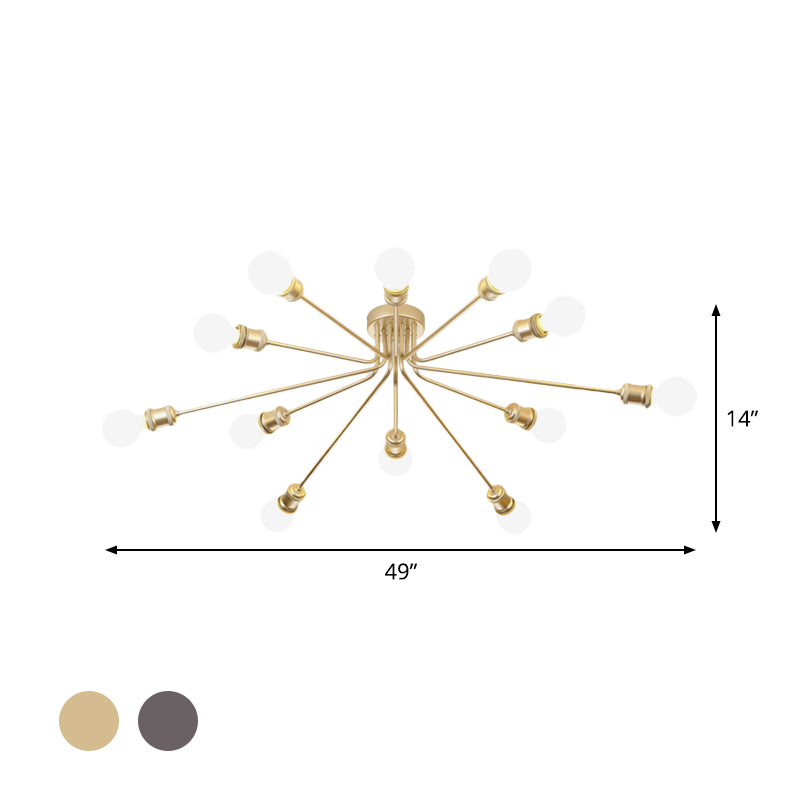 Firework Shaped Flush Ceiling Light Contemporary Metal Semi Flush Mount Light for Restaurant Clearhalo 'Ceiling Lights' 'Close To Ceiling Lights' 'Close to ceiling' 'Semi-flushmount' Lighting' 1796105