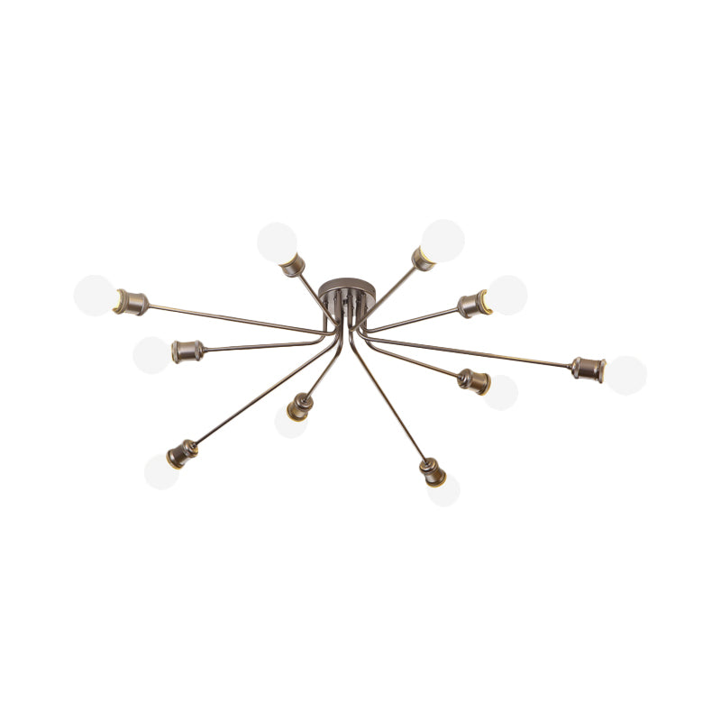 Firework Shaped Flush Ceiling Light Contemporary Metal Semi Flush Mount Light for Restaurant Clearhalo 'Ceiling Lights' 'Close To Ceiling Lights' 'Close to ceiling' 'Semi-flushmount' Lighting' 1796109