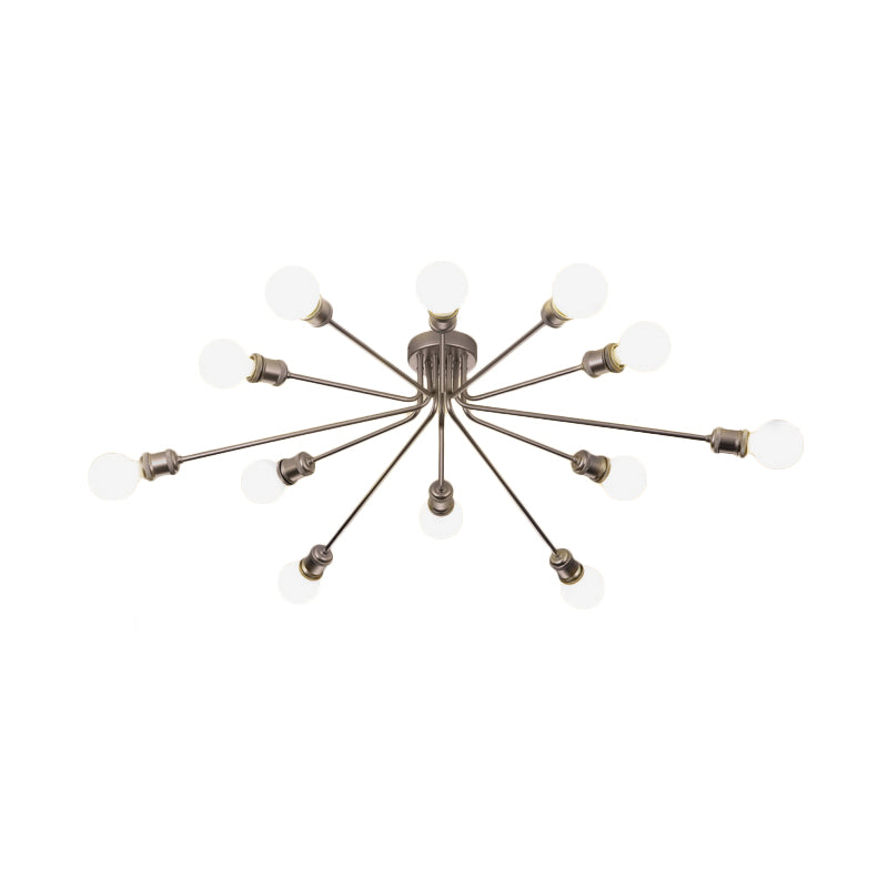 Firework Shaped Flush Ceiling Light Contemporary Metal Semi Flush Mount Light for Restaurant Clearhalo 'Ceiling Lights' 'Close To Ceiling Lights' 'Close to ceiling' 'Semi-flushmount' Lighting' 1796113