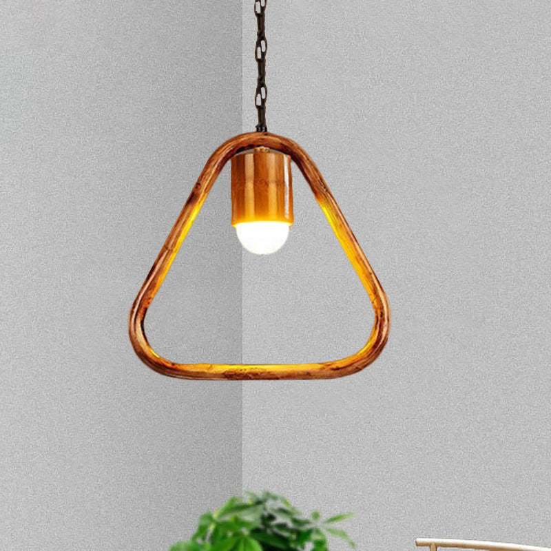 One-light Ceiling Pendant Retro Wood Brass Hanging Pendant for Bar Coffee Shop Clearhalo 'Ceiling Lights' 'Pendant Lights' 'Pendants' Lighting' 1796309