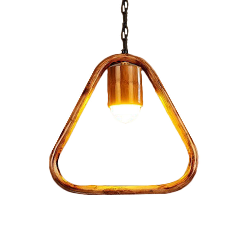 One-light Ceiling Pendant Retro Wood Brass Hanging Pendant for Bar Coffee Shop Clearhalo 'Ceiling Lights' 'Pendant Lights' 'Pendants' Lighting' 1796310