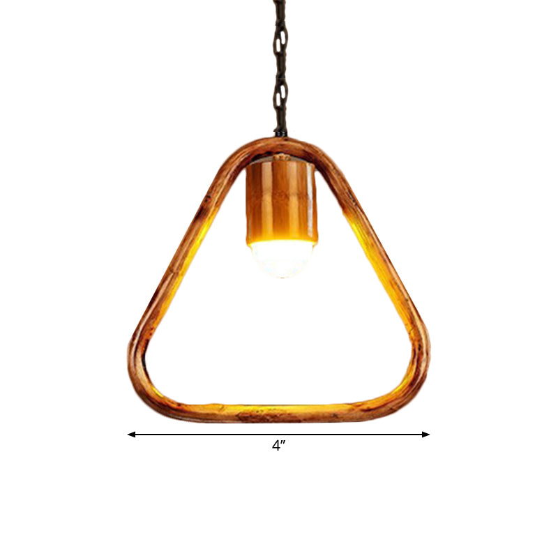 One-light Ceiling Pendant Retro Wood Brass Hanging Pendant for Bar Coffee Shop Clearhalo 'Ceiling Lights' 'Pendant Lights' 'Pendants' Lighting' 1796311