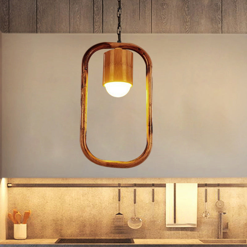 One-light Ceiling Pendant Retro Wood Brass Hanging Pendant for Bar Coffee Shop Wood Rectangle Clearhalo 'Ceiling Lights' 'Pendant Lights' 'Pendants' Lighting' 1796312_0fa65c0e-0a65-4e30-bc00-2eb8647be11f