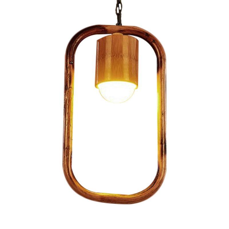 One-light Ceiling Pendant Retro Wood Brass Hanging Pendant for Bar Coffee Shop Clearhalo 'Ceiling Lights' 'Pendant Lights' 'Pendants' Lighting' 1796315