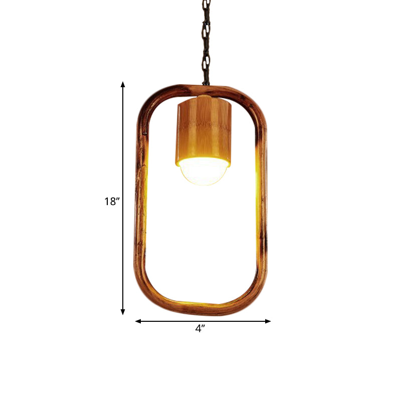 One-light Ceiling Pendant Retro Wood Brass Hanging Pendant for Bar Coffee Shop Clearhalo 'Ceiling Lights' 'Pendant Lights' 'Pendants' Lighting' 1796316