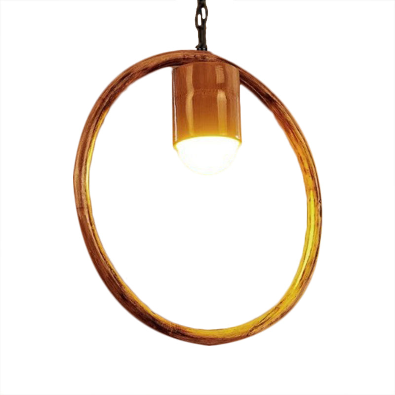 One-light Ceiling Pendant Retro Wood Brass Hanging Pendant for Bar Coffee Shop Clearhalo 'Ceiling Lights' 'Pendant Lights' 'Pendants' Lighting' 1796320