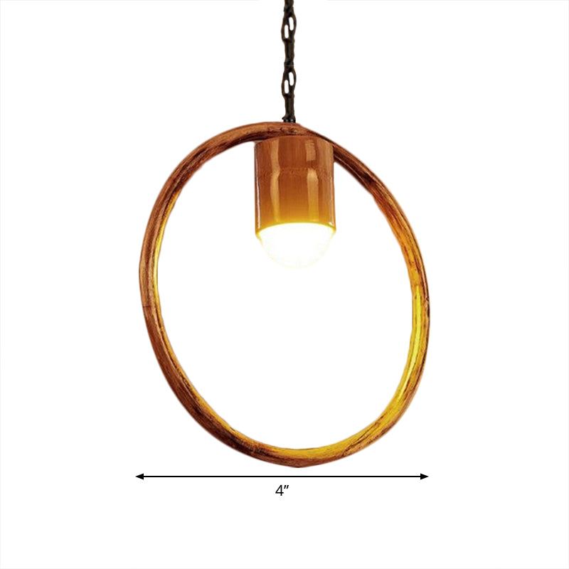 One-light Ceiling Pendant Retro Wood Brass Hanging Pendant for Bar Coffee Shop Clearhalo 'Ceiling Lights' 'Pendant Lights' 'Pendants' Lighting' 1796321