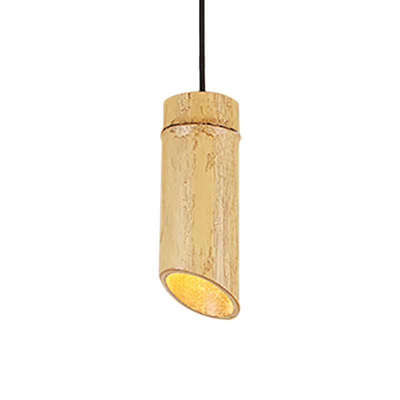 Flute Coffee Shop Ceiling Lamp Bamboo Single Light Industrial Pendant Light in Beige Color Clearhalo 'Ceiling Lights' 'Pendant Lights' 'Pendants' Lighting' 1796440