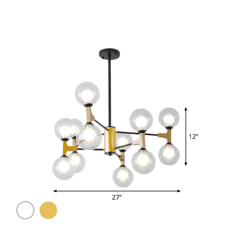 Contemporary Modo G9 Hanging Light 12 Lights Metal Chandelier in Gold for Hotel Clearhalo 'Ceiling Lights' 'Chandeliers' 'Glass shade' 'Glass' 'Modern Chandeliers' 'Modern' Lighting' 1796486