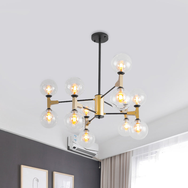 Contemporary Modo G9 Hanging Light 12 Lights Metal Chandelier in Gold for Hotel Clearhalo 'Ceiling Lights' 'Chandeliers' 'Glass shade' 'Glass' 'Modern Chandeliers' 'Modern' Lighting' 1796488