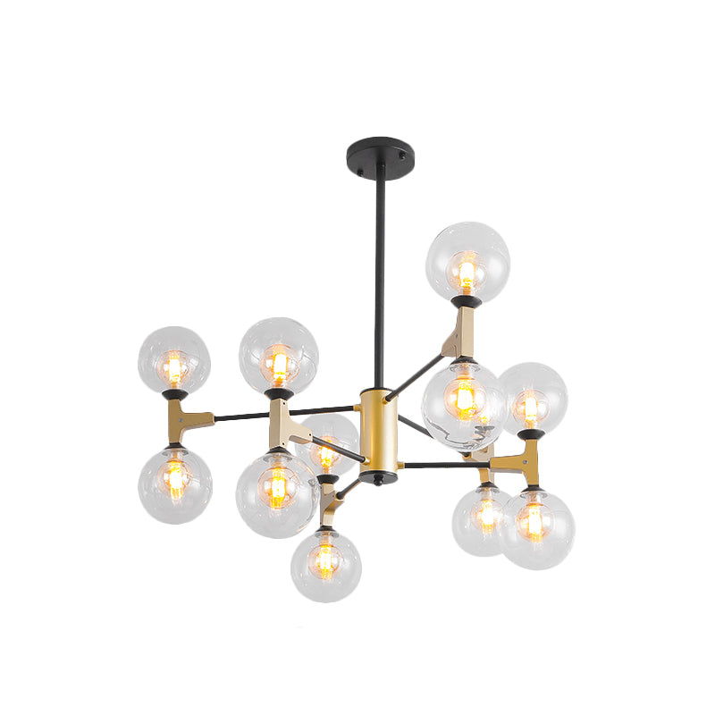 Contemporary Modo G9 Hanging Light 12 Lights Metal Chandelier in Gold for Hotel Clearhalo 'Ceiling Lights' 'Chandeliers' 'Glass shade' 'Glass' 'Modern Chandeliers' 'Modern' Lighting' 1796489