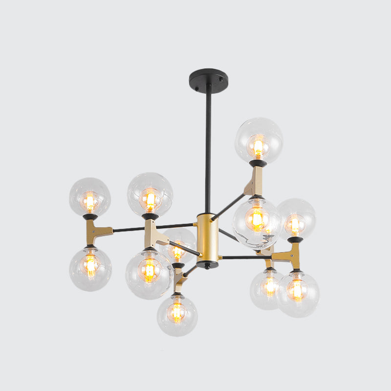 Contemporary Modo G9 Hanging Light 12 Lights Metal Chandelier in Gold for Hotel Clearhalo 'Ceiling Lights' 'Chandeliers' 'Glass shade' 'Glass' 'Modern Chandeliers' 'Modern' Lighting' 1796490