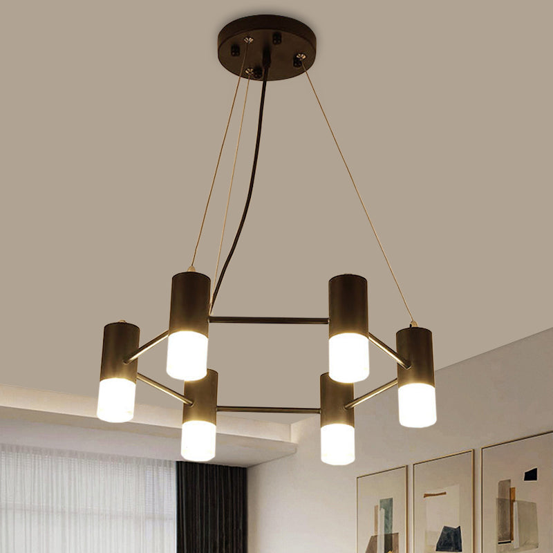 Modern Honeycomb Shaped Chandelier Metal Black Pendant Lighting for Hotel Living Room 6 Black Clearhalo 'Ceiling Lights' 'Chandeliers' 'Modern Chandeliers' 'Modern' Lighting' 1796518