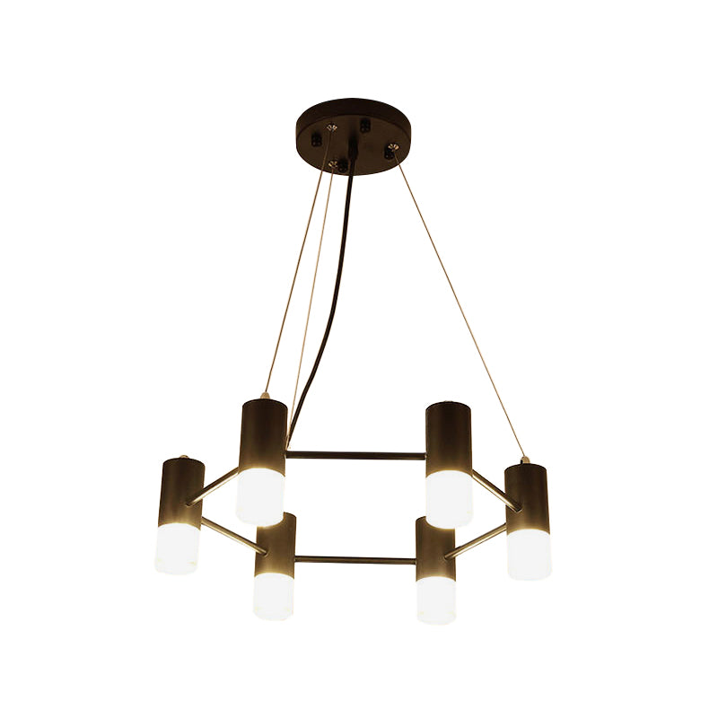 Modern Honeycomb Shaped Chandelier Metal Black Pendant Lighting for Hotel Living Room Clearhalo 'Ceiling Lights' 'Chandeliers' 'Modern Chandeliers' 'Modern' Lighting' 1796520