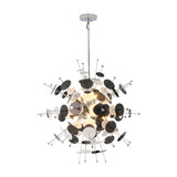 Multi Head Sphere Chandelier Modern Style Metal Hanging Light in Black/Gold with Small Panel for Coffee Shop Clearhalo 'Ceiling Lights' 'Chandeliers' 'Modern Chandeliers' 'Modern' Lighting' 1796568