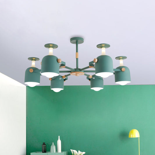Green/Grey/White Goblet Shaped Chandelier Light Nordic Candy Colored Pendant Light for Kid Bedroom Kindergarten Clearhalo 'Ceiling Lights' 'Chandeliers' 'Modern Chandeliers' 'Modern' Lighting' 1796654