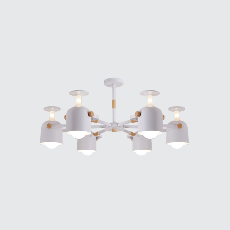 Green/Grey/White Goblet Shaped Chandelier Light Nordic Candy Colored Pendant Light for Kid Bedroom Kindergarten Clearhalo 'Ceiling Lights' 'Chandeliers' 'Modern Chandeliers' 'Modern' Lighting' 1796673