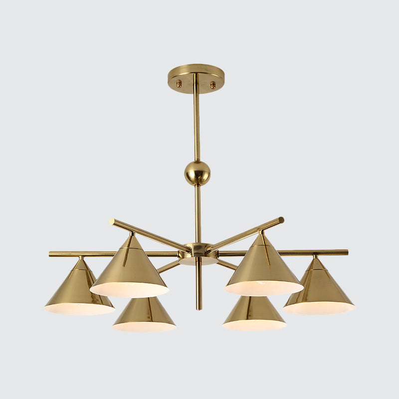 Metallic Pyramid Chandelier Kid Bedroom 6 Heads Macaron Candy Colored Hanging Light Clearhalo 'Ceiling Lights' 'Chandeliers' 'Modern Chandeliers' 'Modern' Lighting' 1796762