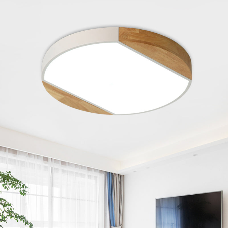 Acrylic Circular LED Flushmount Light Baby Bedroom Kindergarten Nordic Style Blue/Green/White/Yellow Ceiling Lamp in Warm/White Light White Clearhalo 'Ceiling Lights' 'Close To Ceiling Lights' 'Close to ceiling' 'Flush mount' Lighting' 1796822