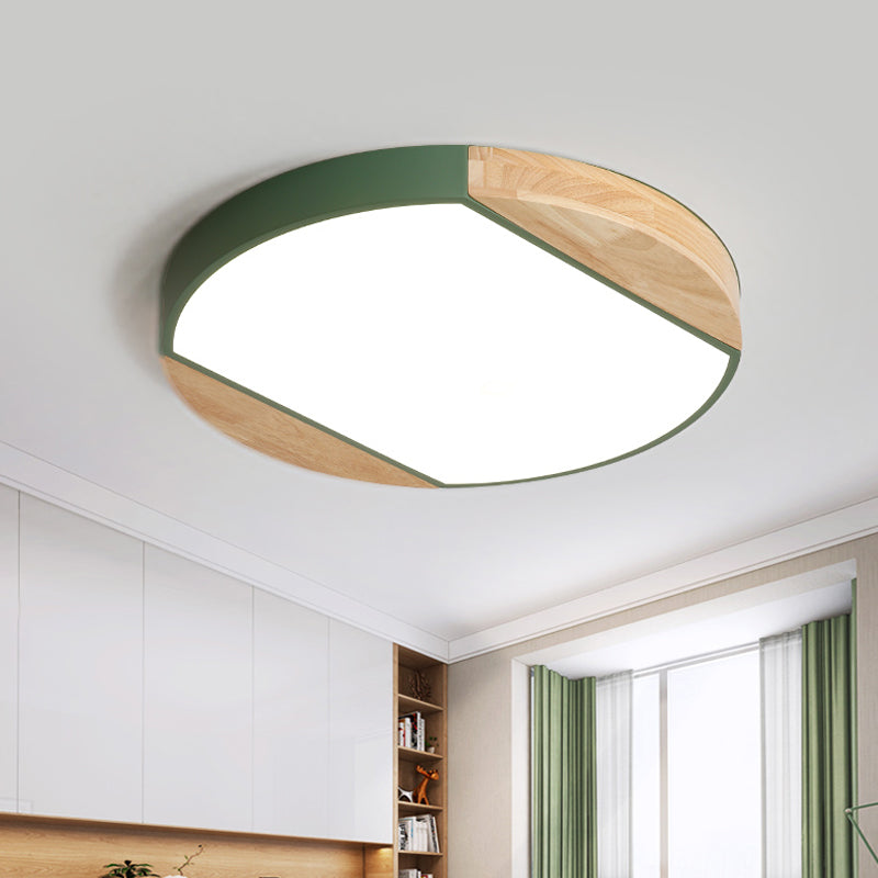 Acrylic Circular LED Flushmount Light Baby Bedroom Kindergarten Nordic Style Blue/Green/White/Yellow Ceiling Lamp in Warm/White Light Green Clearhalo 'Ceiling Lights' 'Close To Ceiling Lights' 'Close to ceiling' 'Flush mount' Lighting' 1796829