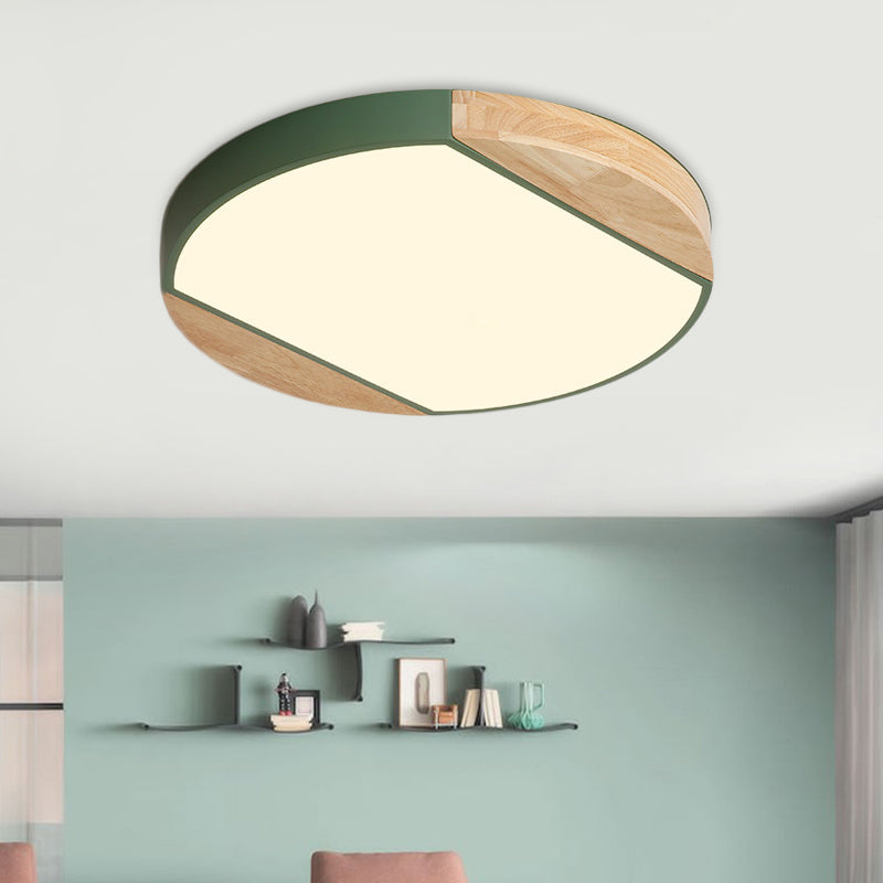 Acrylic Circular LED Flushmount Light Baby Bedroom Kindergarten Nordic Style Blue/Green/White/Yellow Ceiling Lamp in Warm/White Light Clearhalo 'Ceiling Lights' 'Close To Ceiling Lights' 'Close to ceiling' 'Flush mount' Lighting' 1796830