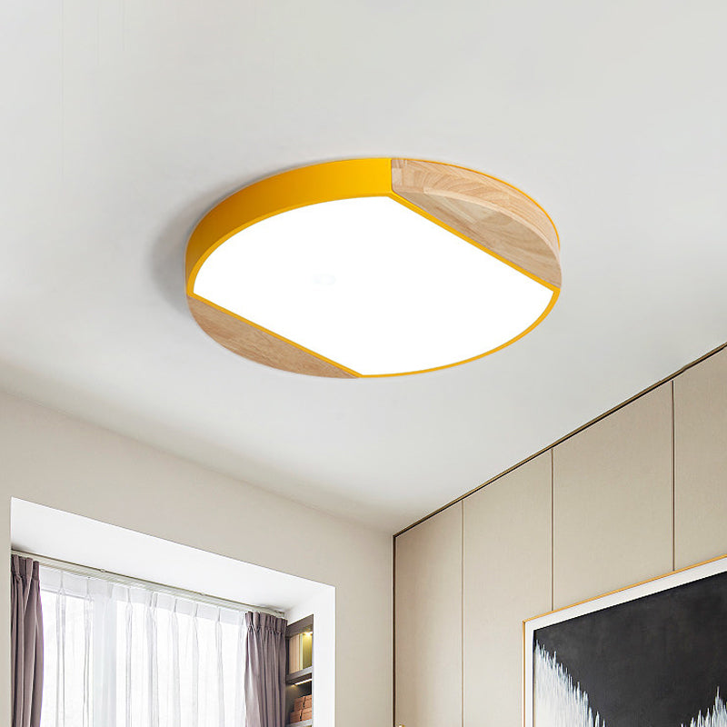 Acrylic Circular LED Flushmount Light Baby Bedroom Kindergarten Nordic Style Blue/Green/White/Yellow Ceiling Lamp in Warm/White Light Clearhalo 'Ceiling Lights' 'Close To Ceiling Lights' 'Close to ceiling' 'Flush mount' Lighting' 1796834