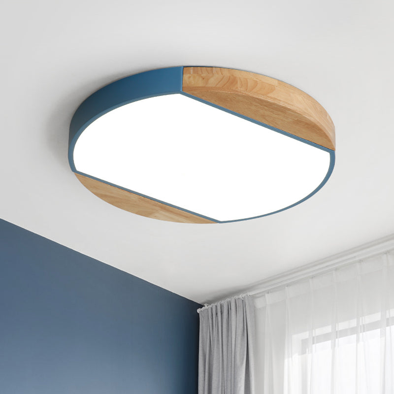 Acrylic Circular LED Flushmount Light Baby Bedroom Kindergarten Nordic Style Blue/Green/White/Yellow Ceiling Lamp in Warm/White Light Blue Clearhalo 'Ceiling Lights' 'Close To Ceiling Lights' 'Close to ceiling' 'Flush mount' Lighting' 1796837