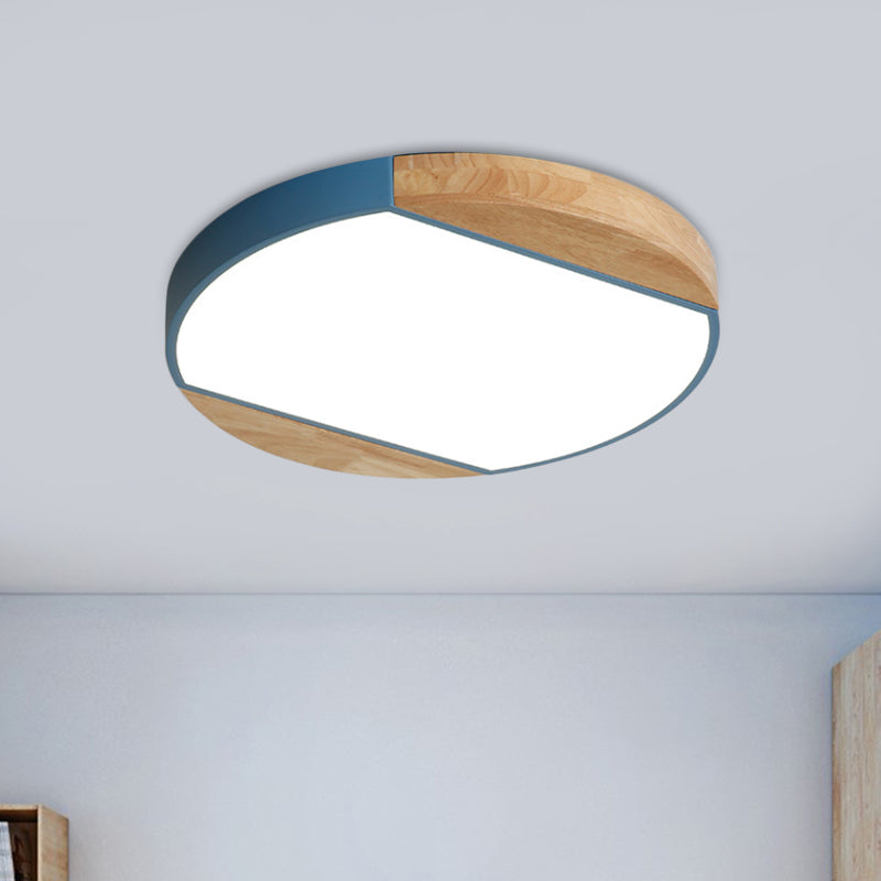 Acrylic Circular LED Flushmount Light Baby Bedroom Kindergarten Nordic Style Blue/Green/White/Yellow Ceiling Lamp in Warm/White Light Clearhalo 'Ceiling Lights' 'Close To Ceiling Lights' 'Close to ceiling' 'Flush mount' Lighting' 1796838