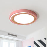 Acrylic Circle LED Ceiling Mount Light Macaron Style Ceiling Lamp for Boys Girls Bedroom Pink Clearhalo 'Ceiling Lights' 'Close To Ceiling Lights' 'Close to ceiling' 'Flush mount' Lighting' 1796841