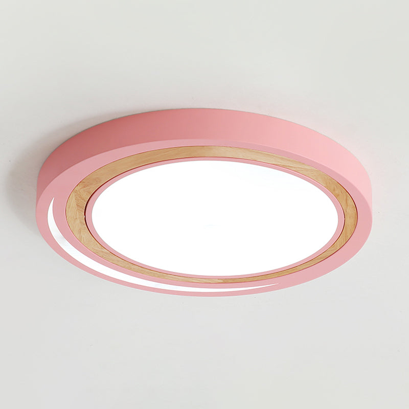 Acrylic Circle LED Ceiling Mount Light Macaron Style Ceiling Lamp for Boys Girls Bedroom Clearhalo 'Ceiling Lights' 'Close To Ceiling Lights' 'Close to ceiling' 'Flush mount' Lighting' 1796844