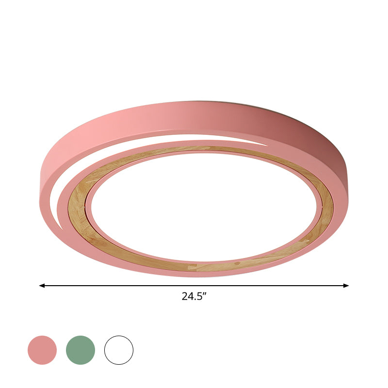 Acrylic Circle LED Ceiling Mount Light Macaron Style Ceiling Lamp for Boys Girls Bedroom Clearhalo 'Ceiling Lights' 'Close To Ceiling Lights' 'Close to ceiling' 'Flush mount' Lighting' 1796847