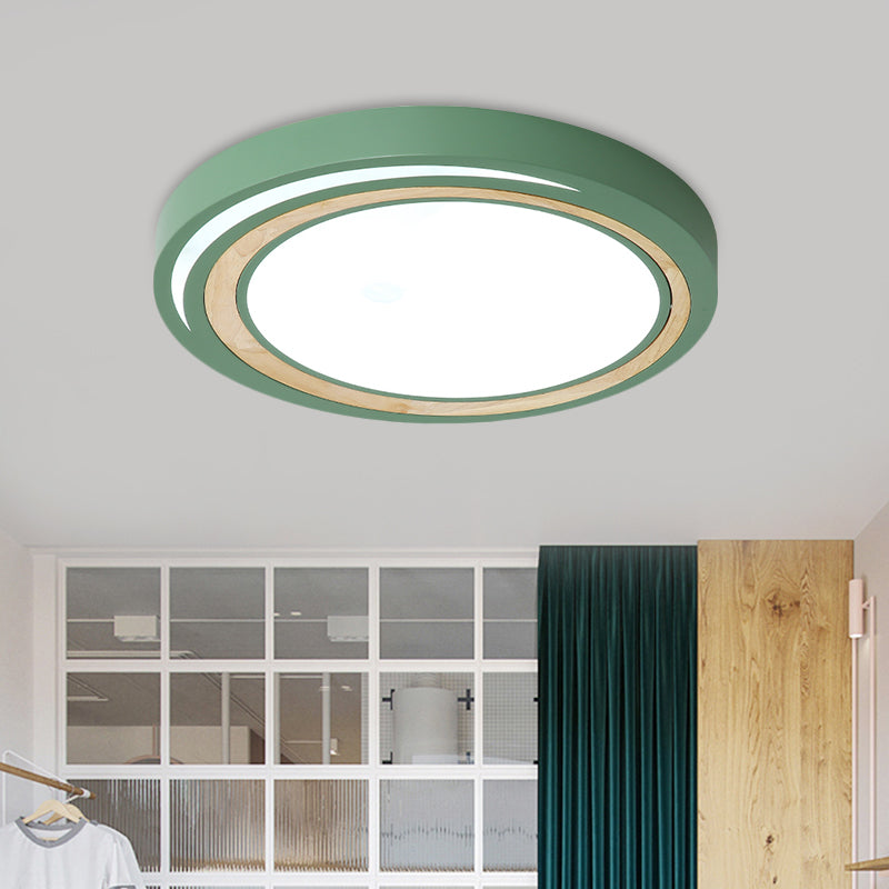 Acrylic Circle LED Ceiling Mount Light Macaron Style Ceiling Lamp for Boys Girls Bedroom Green Clearhalo 'Ceiling Lights' 'Close To Ceiling Lights' 'Close to ceiling' 'Flush mount' Lighting' 1796848